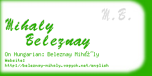 mihaly beleznay business card